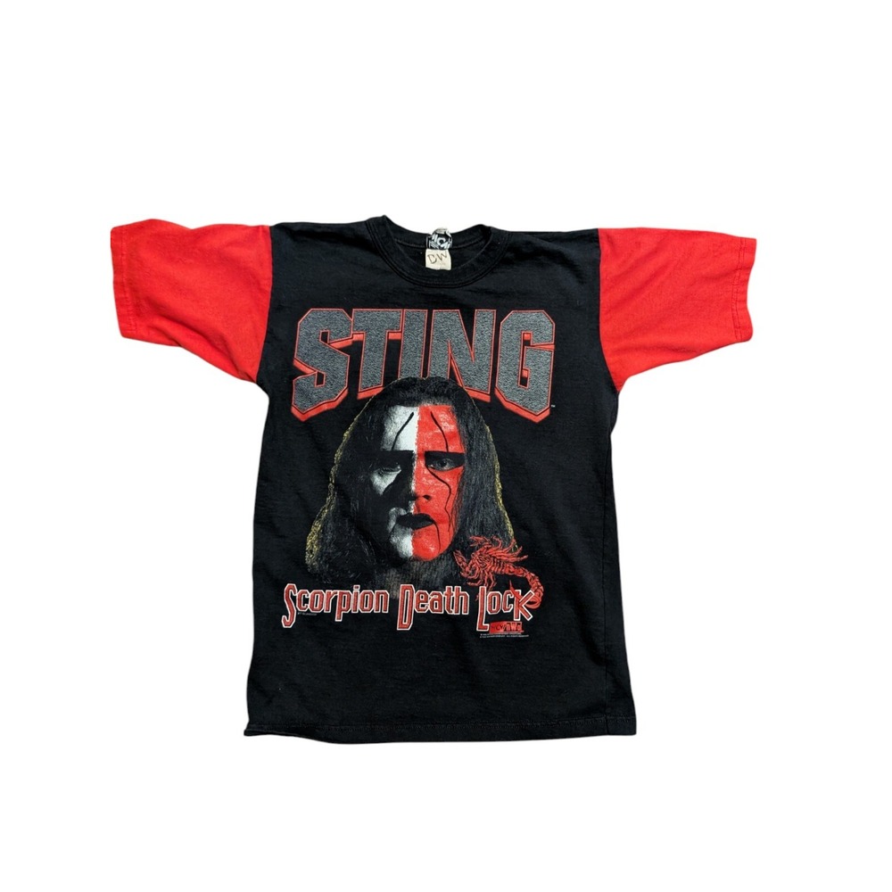 Vintage Sting Death Lock T Shirt WCW Size Youth  XXL Black Red